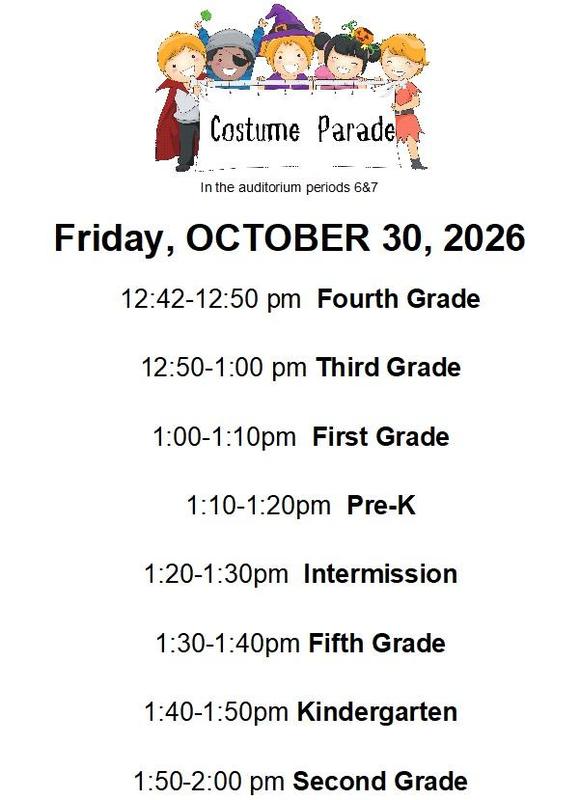 schedule for costume parade 2026
