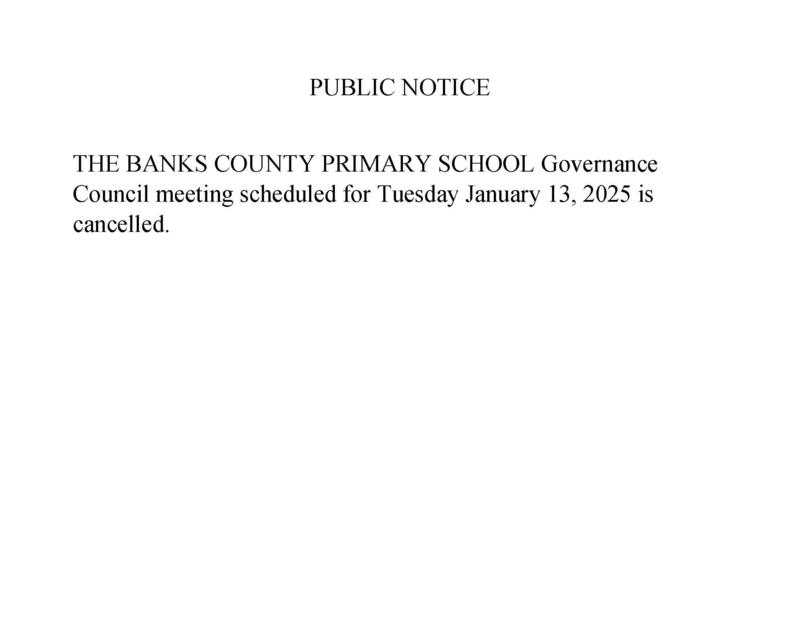 BCPs Governance Team Meeting Cancelled
