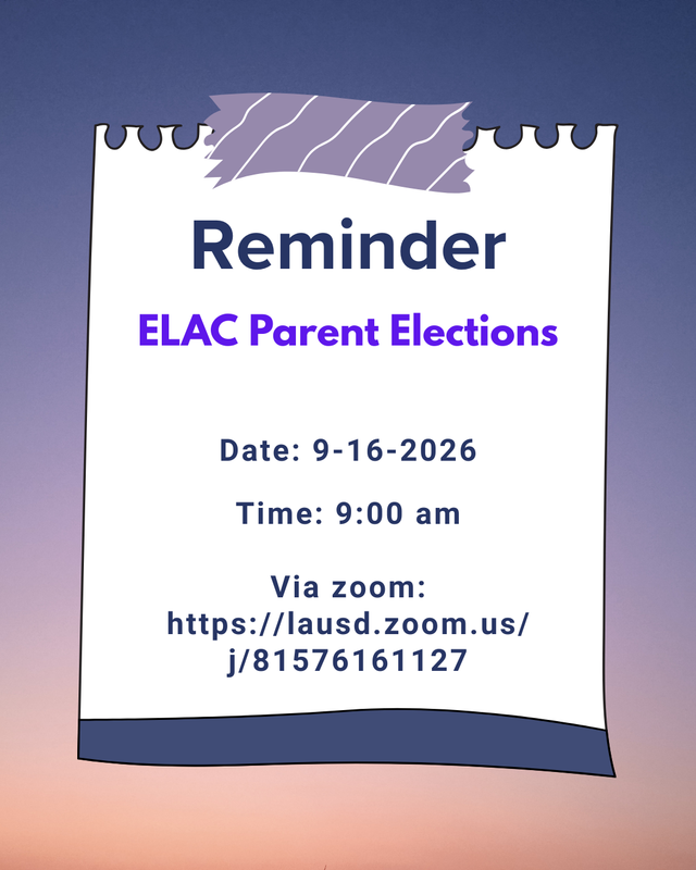 ELAC Parent Elections