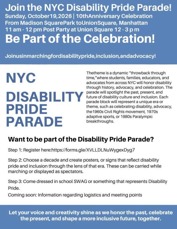 Disability Pride Parade flyer