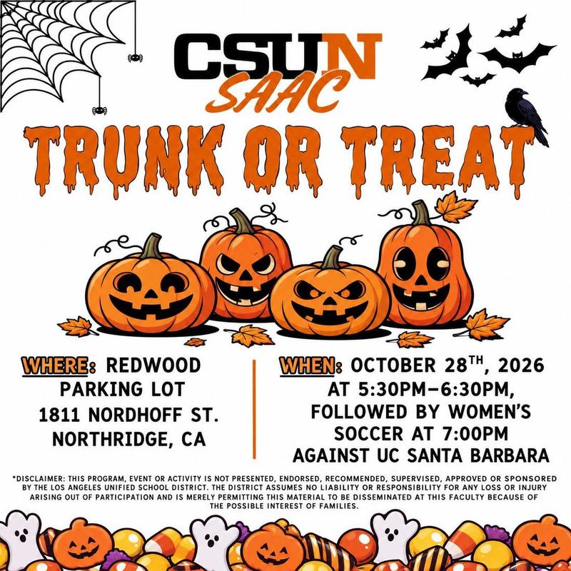 CSUN Trunk-Or-Treat - 10.28.2026 From 5:30pm-6:30pm