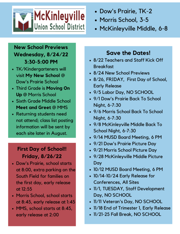 Flyer with important dates