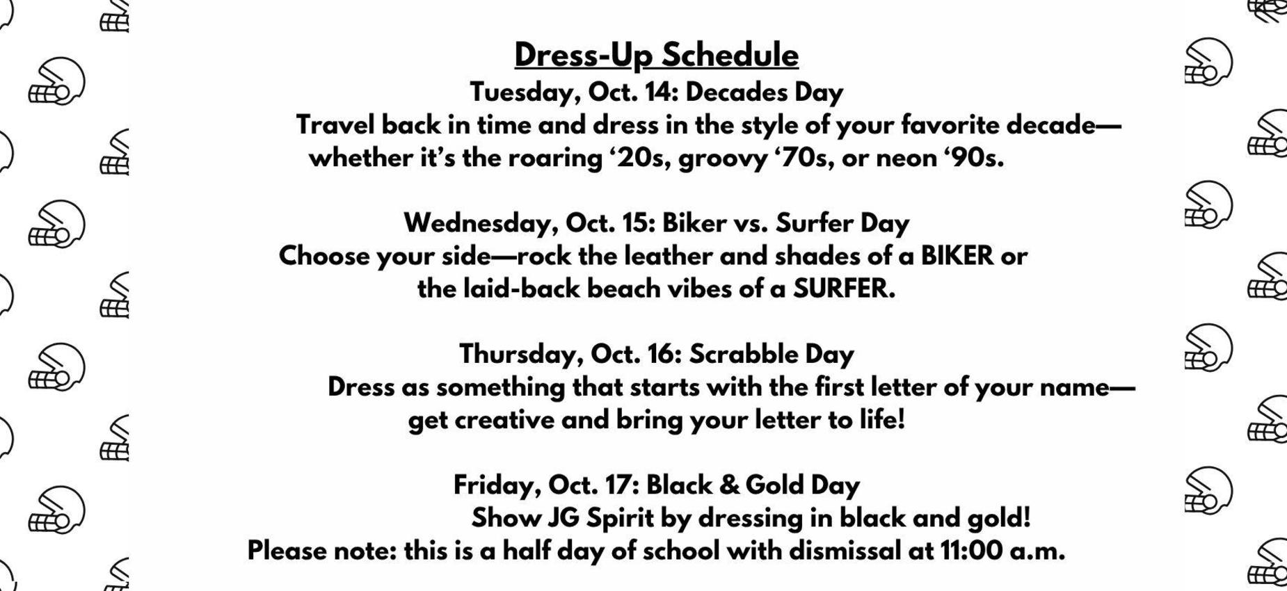 Homecoming Dress Up Days