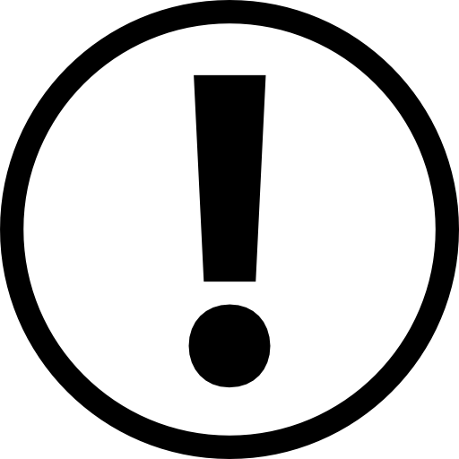 Exclamation mark inside circle icon