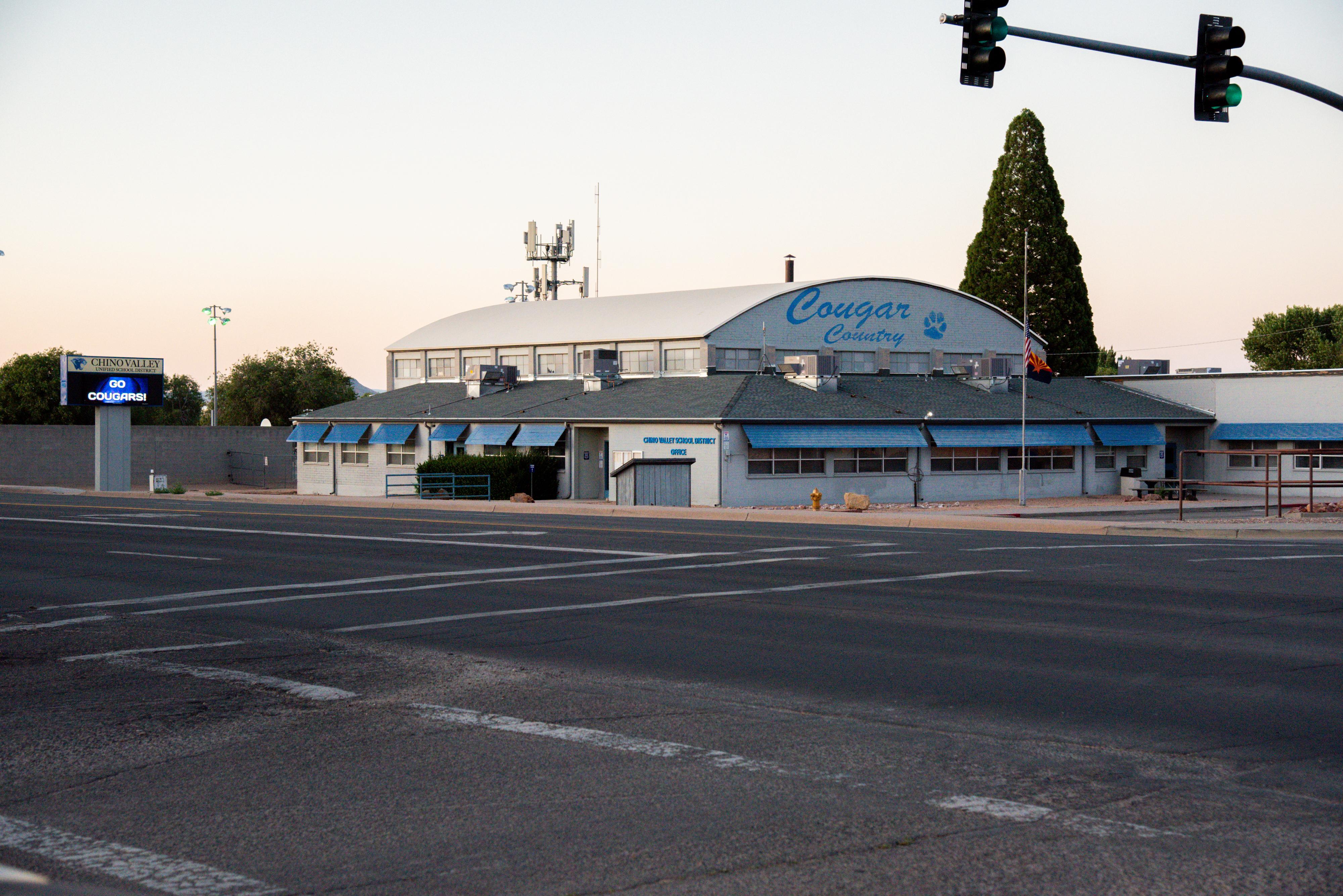 District Office building with cougar country lettering