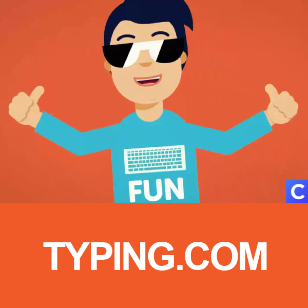 Typing.com image of guy with keyboard fun shirt
