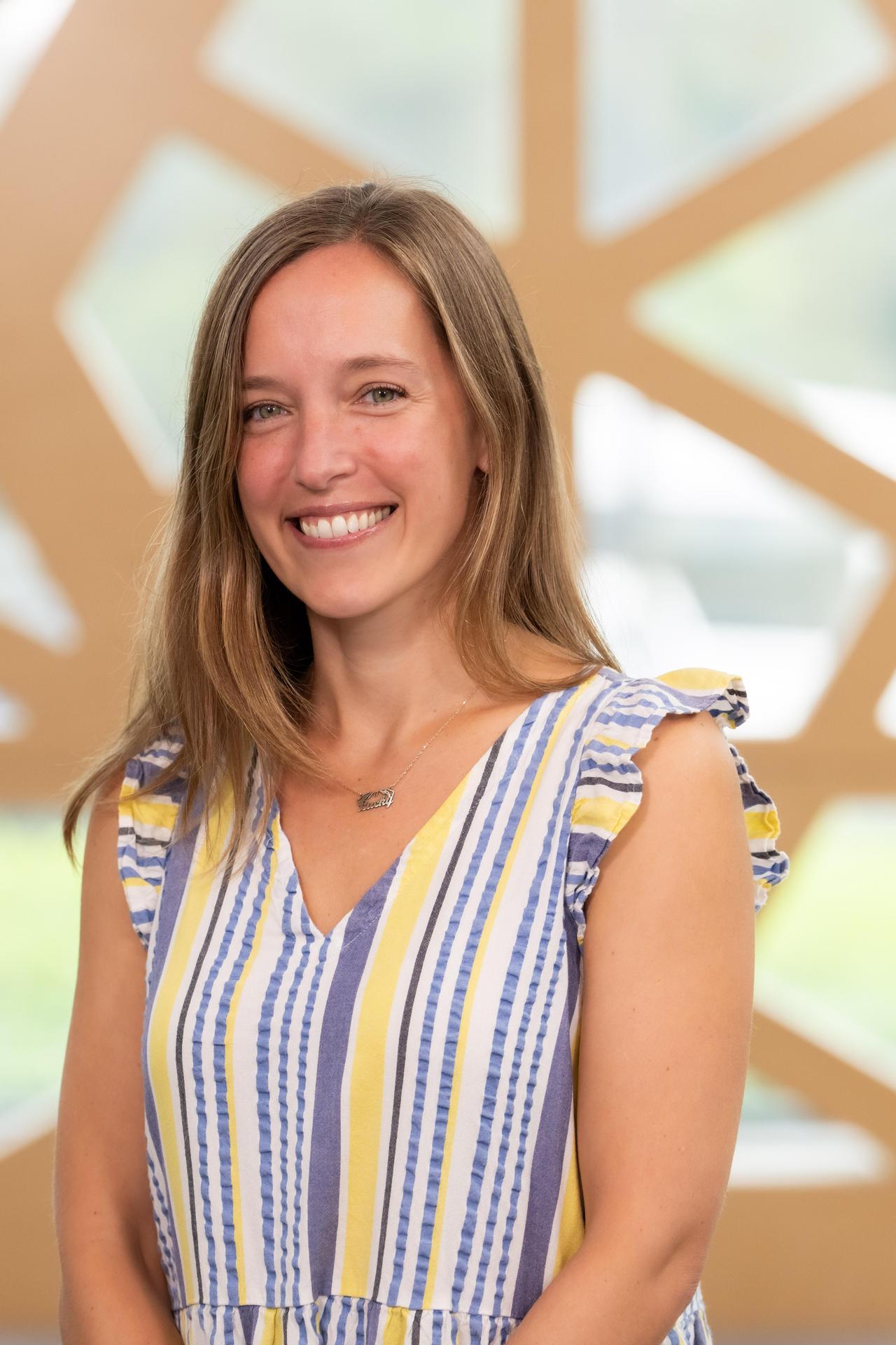 Christine Catalogna, blond hair, smiling