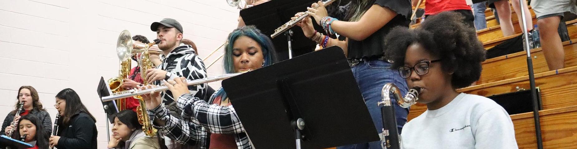 MHS Band playing during the district tournament.