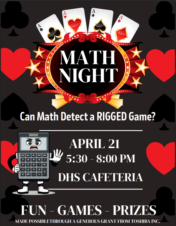 Family math night taking place during Duarte High Open House, led by Mr. Olivas