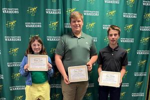 Students of the Month:  Georgia Wiser, Senan Hensler, and Logan Murray
