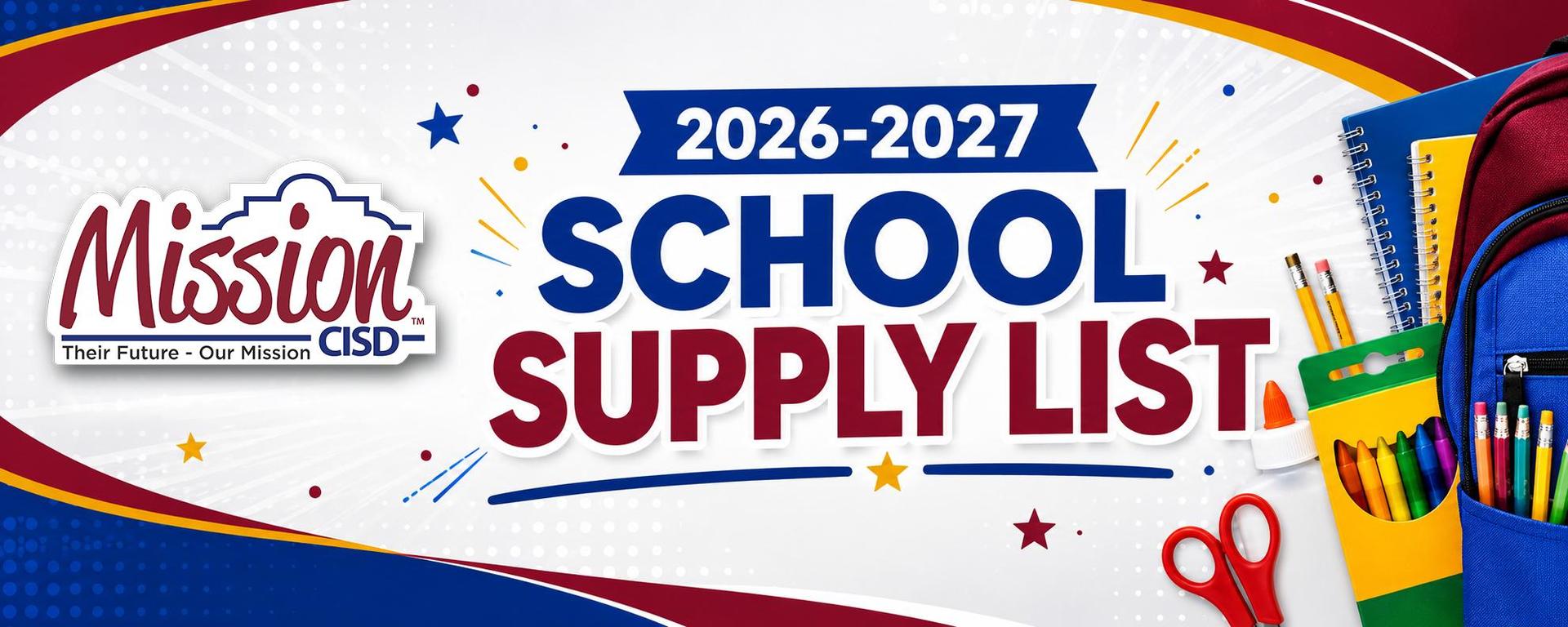 Mission CISD Back to School Supply Lists Banner