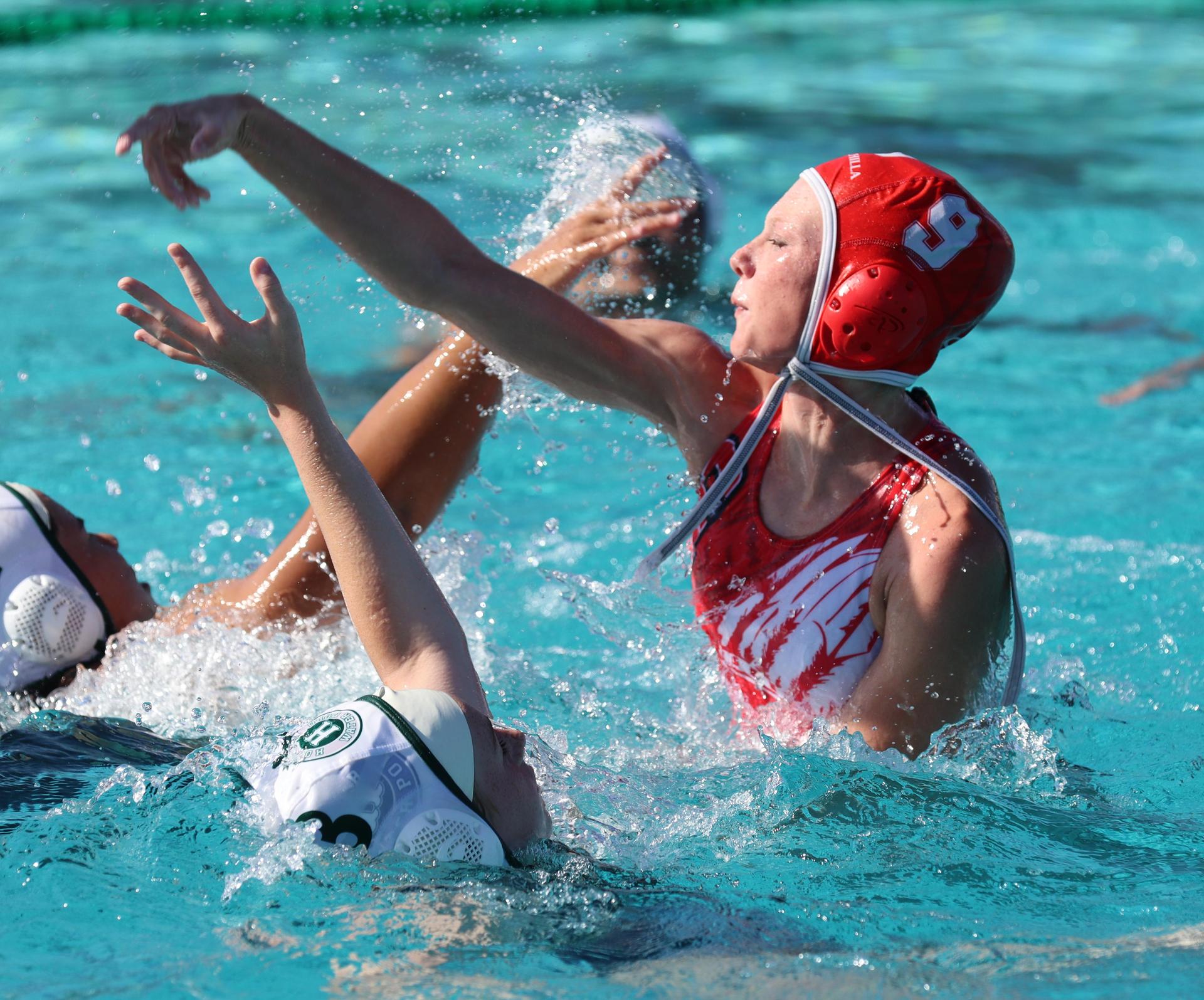 girls playing water polo against Hoover