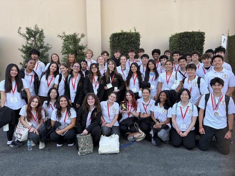 SPHS Advanced Sports Medicine students celebrate after a recent competition at St Francis High School in La Cañada. (Photo Courtesy of Andre Zumaeta)