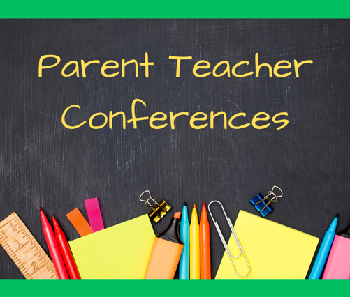 Parent Teacher Conferences with school supplies