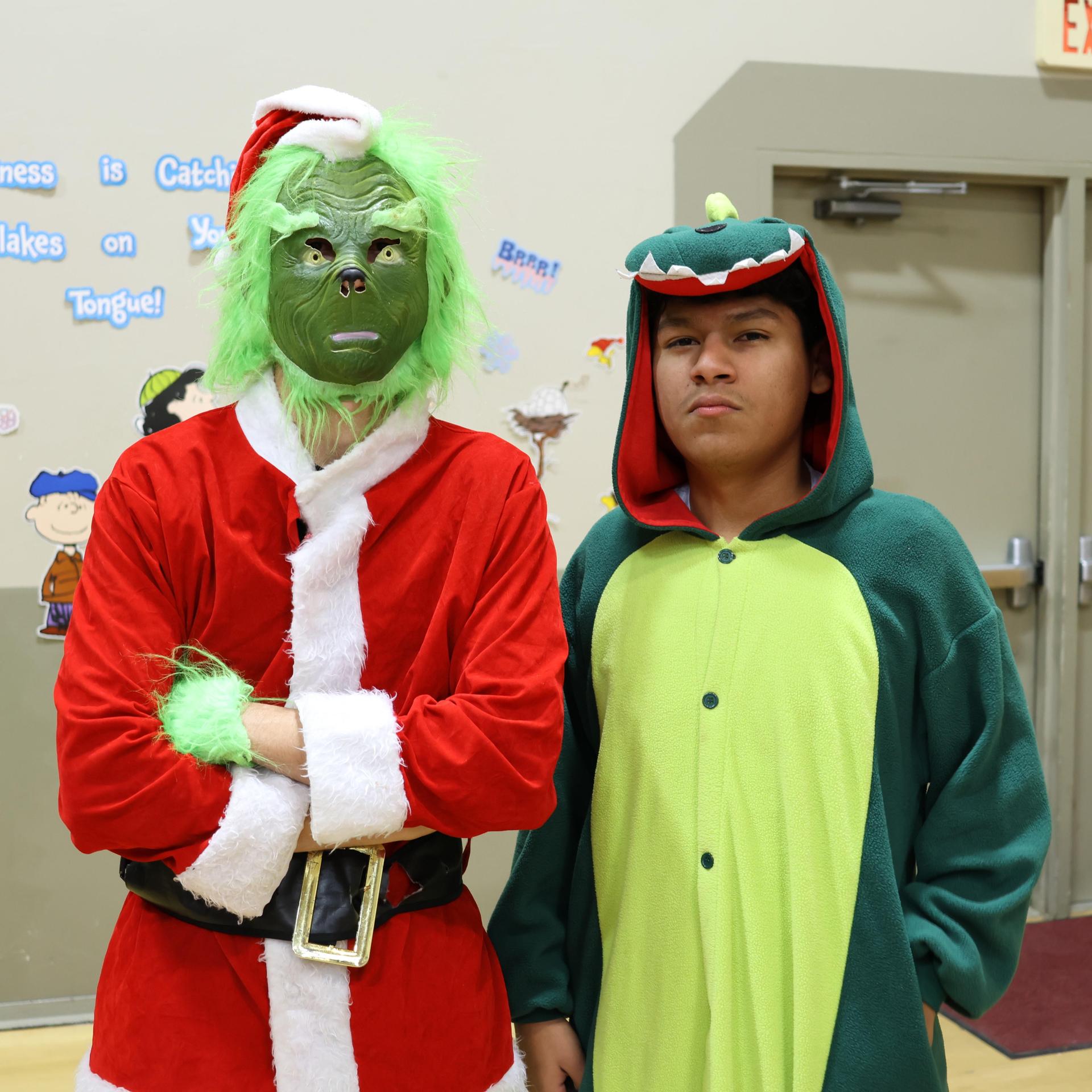 students and staff posing at the winter wishes rally