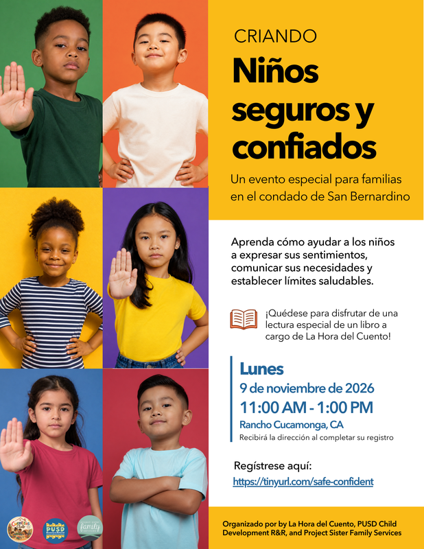 safe and confident children flyer in spanish