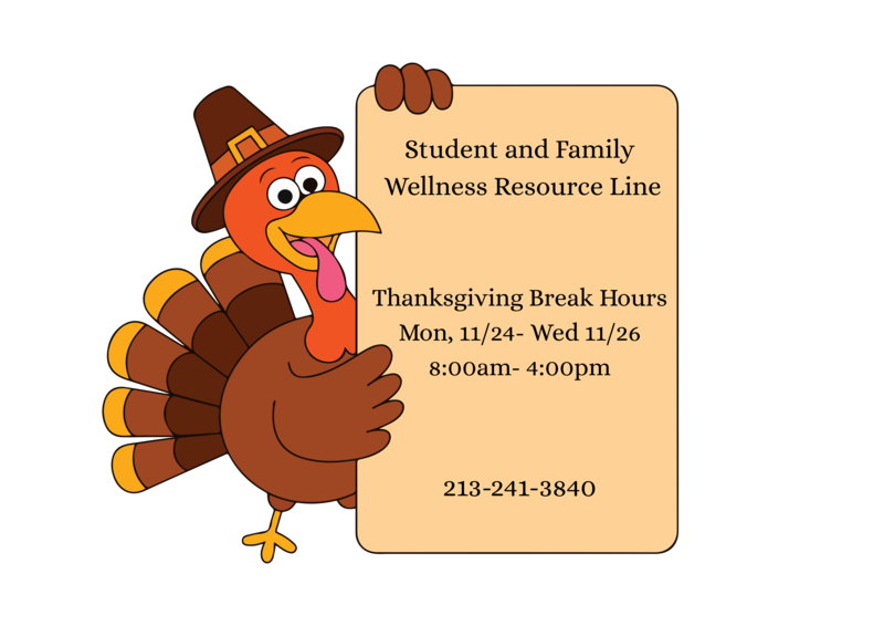 Thanksgiving Hours for Student and Family Services
