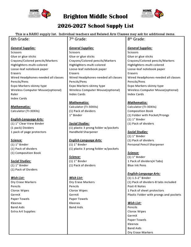2026-2027 Supply List Featured Photo