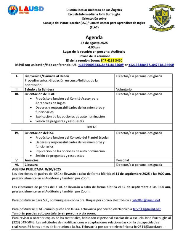 School Site Council (SSC)/English Language Advisory Committee (ELAC) Orientation
