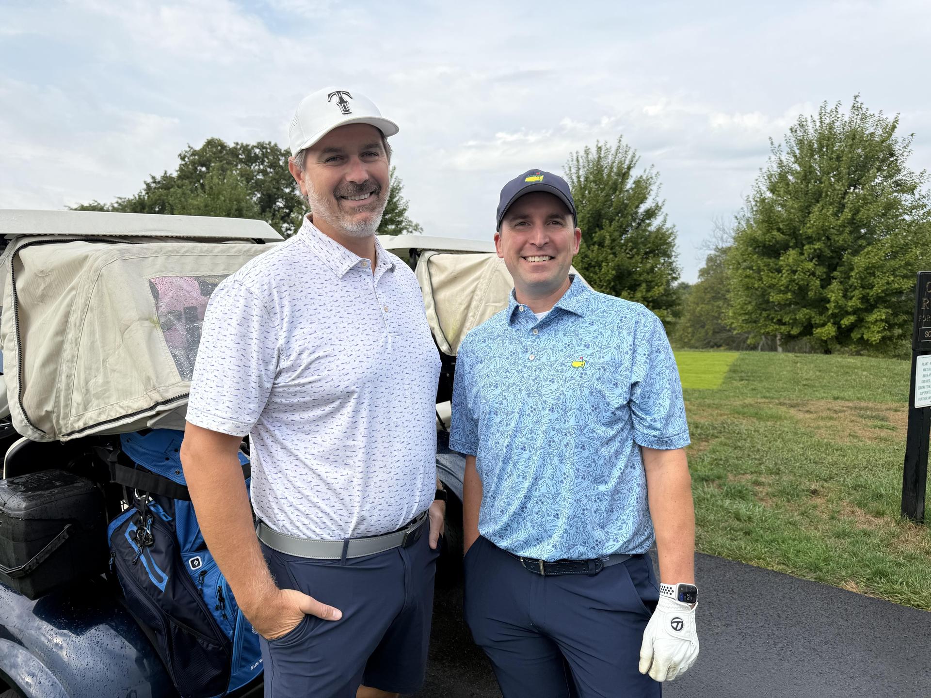 Golfers pose the Vikings Boosters Golf Outing
