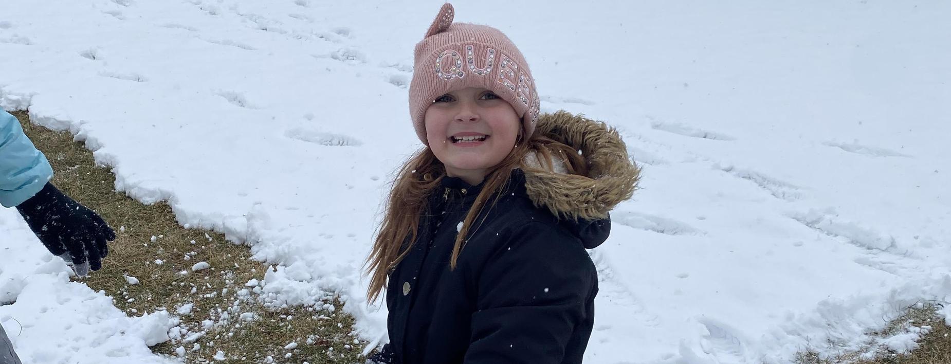 Playing in the snow at the ES