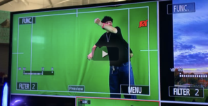 student demonstrating the chromakey effect