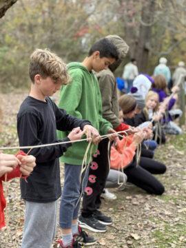 Students hiking and learning at the Hawk Mountain Sanctuary