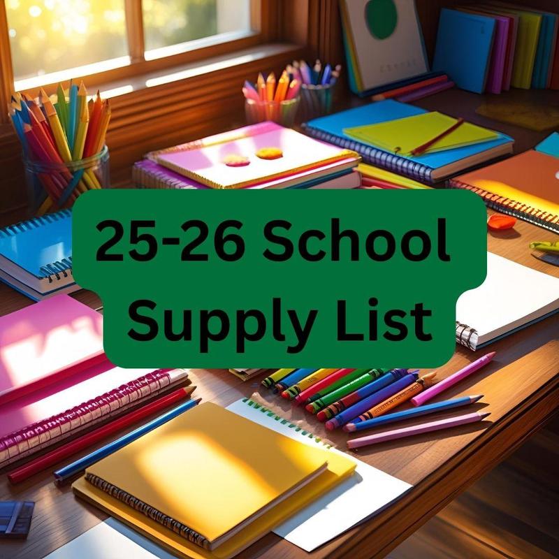 25-26 School Supply List Featured Photo