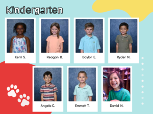 school mascot wildcat with student winners