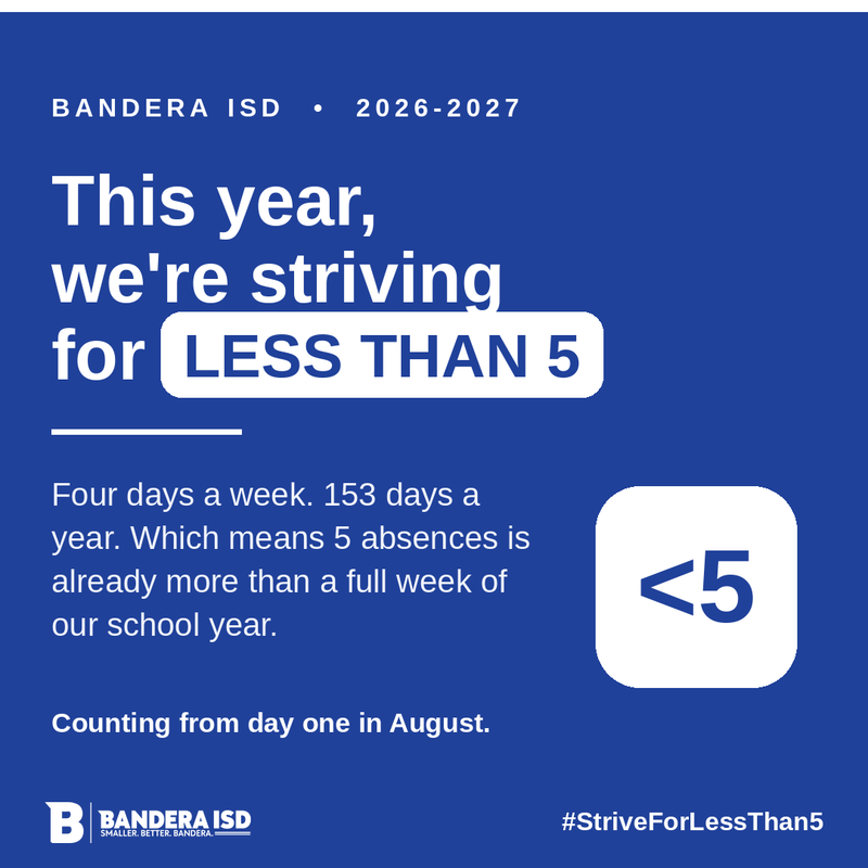 Strive for 5 blue background white font