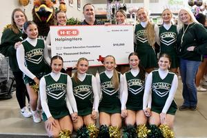H-E-B Donation to CEF with Canyon Lake HS Cheer
