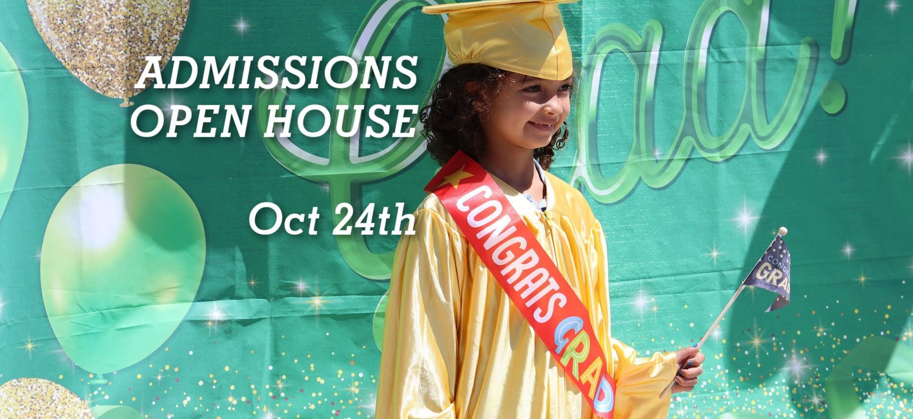 Admissions Open House Oct 24th for Preschool & Elementary