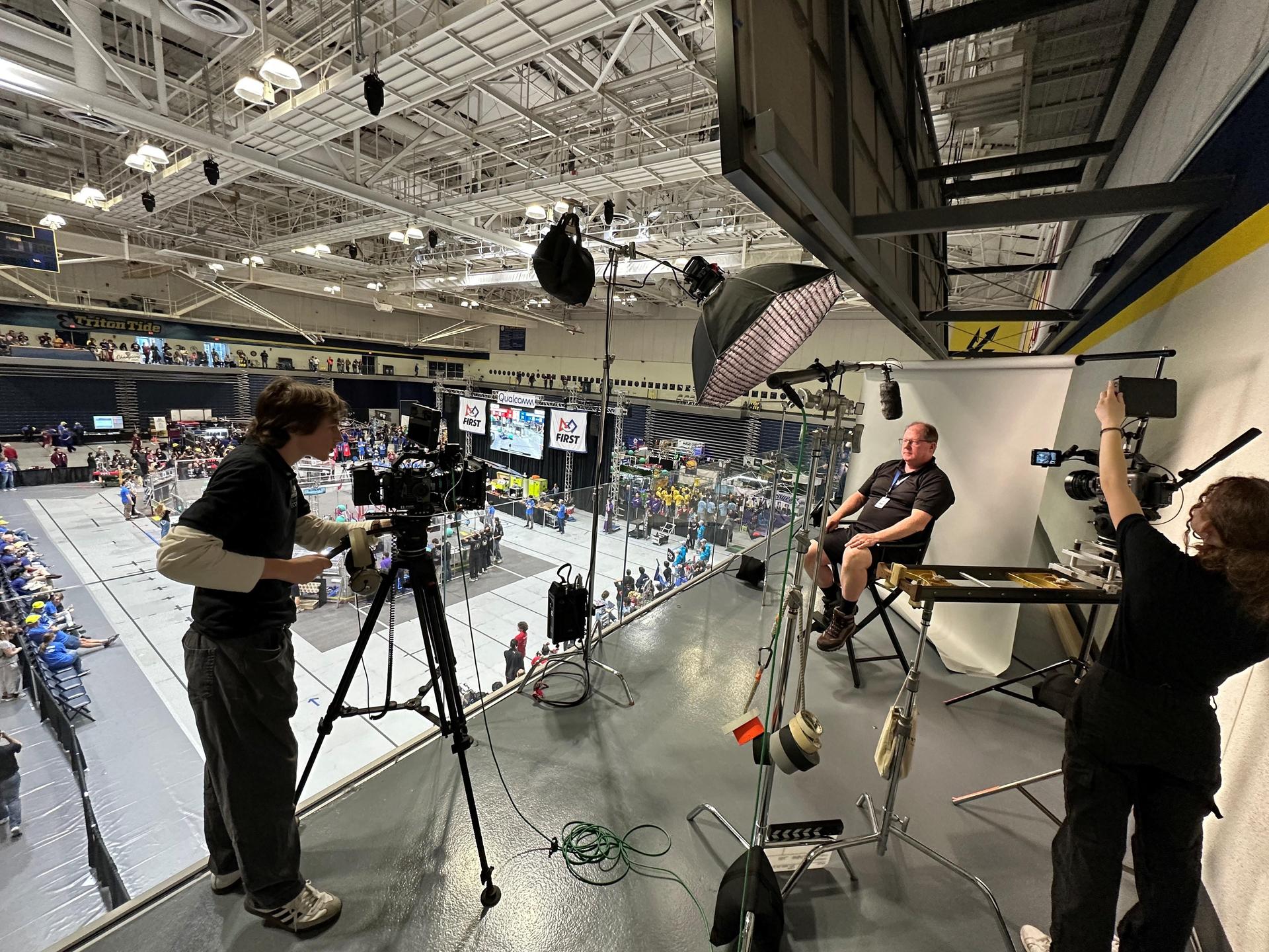 Photography setup with FIRST robotics in the background