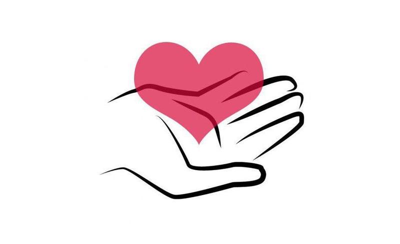 We Care heart in hand graphic