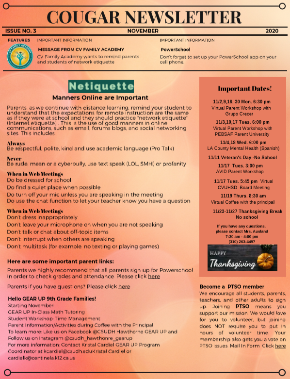 November Newsletter