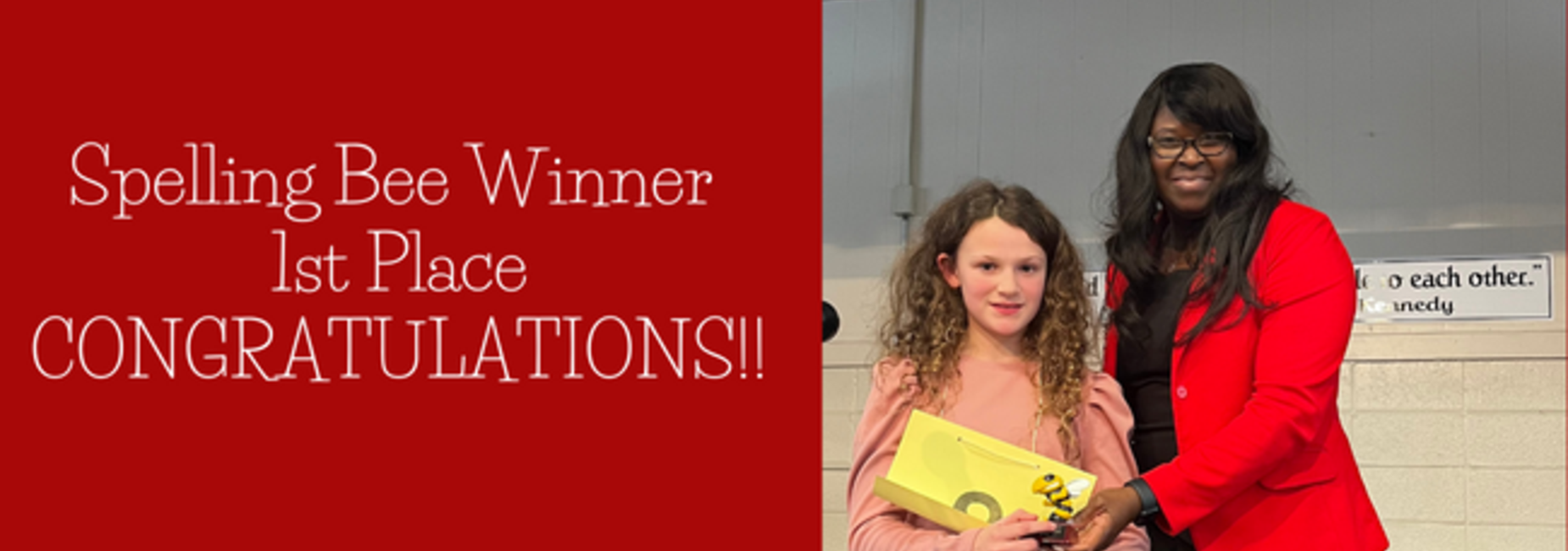 1st Place CGES Spelling Bee Winner
