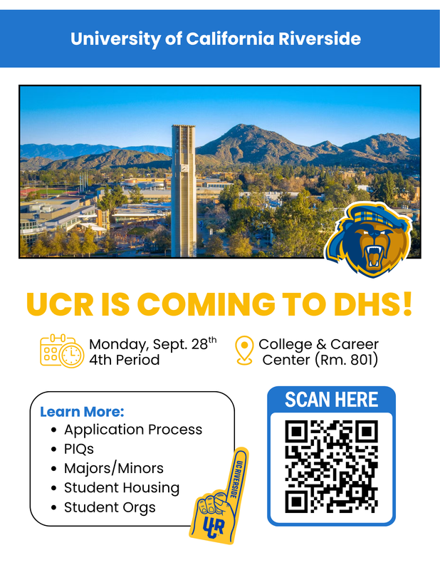 UCR flyer for school visit