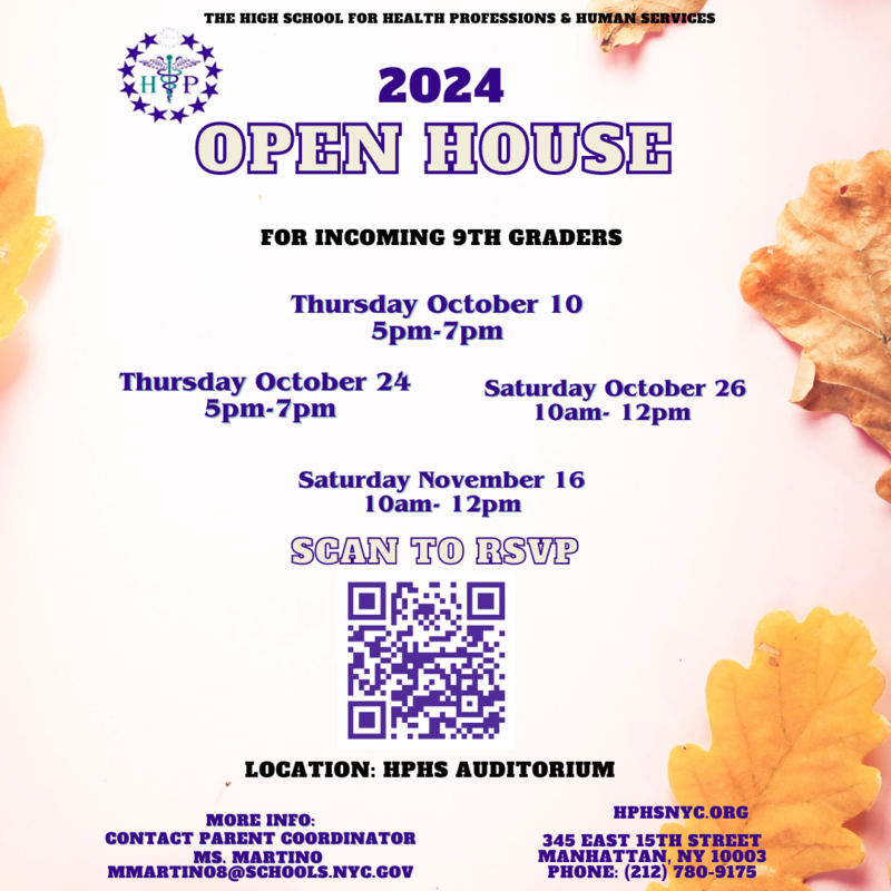 HPHS OPEN HOUSE High School For Health Professions & Human Services