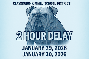 Bulldog that says 2 Hour Delay