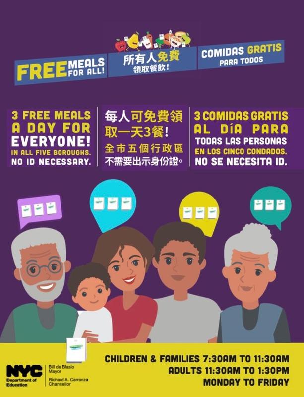 Come get your free meals at P.S. 29! Featured Photo