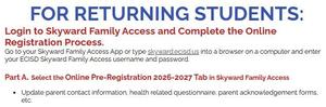 Returning Student Registration