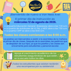 First Day of Instruction Spanish Flyer