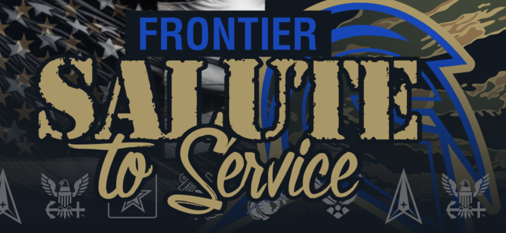 A graphic design featuring military-themed elements and text honoring service members.