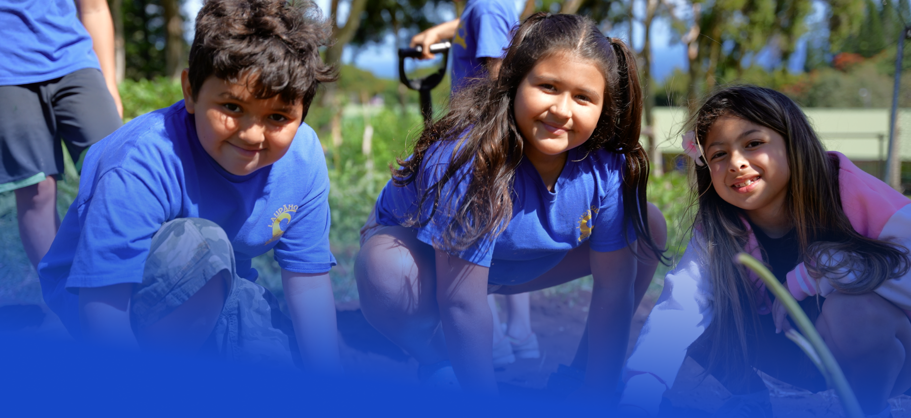 LCPCS students smiling in school garden