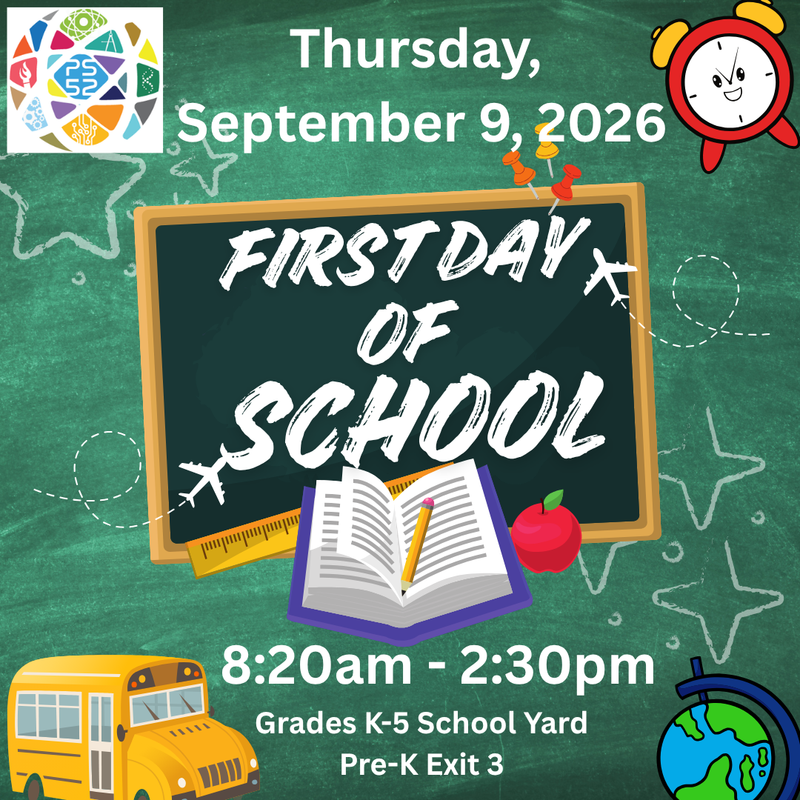 First day of school information English