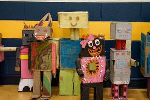 Alcove Trails Middle School Robot Art on Display