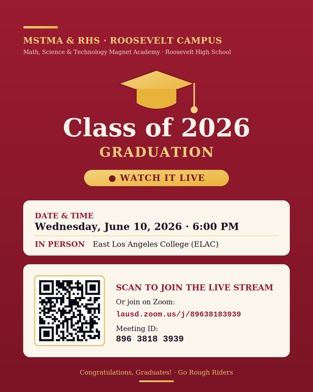 MSTMA RHS Graduation Livestream Flyer