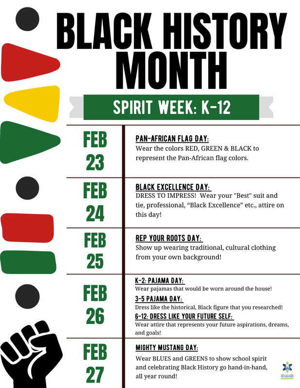 Almost time! Black History Month Spirit Week is right around the corner.