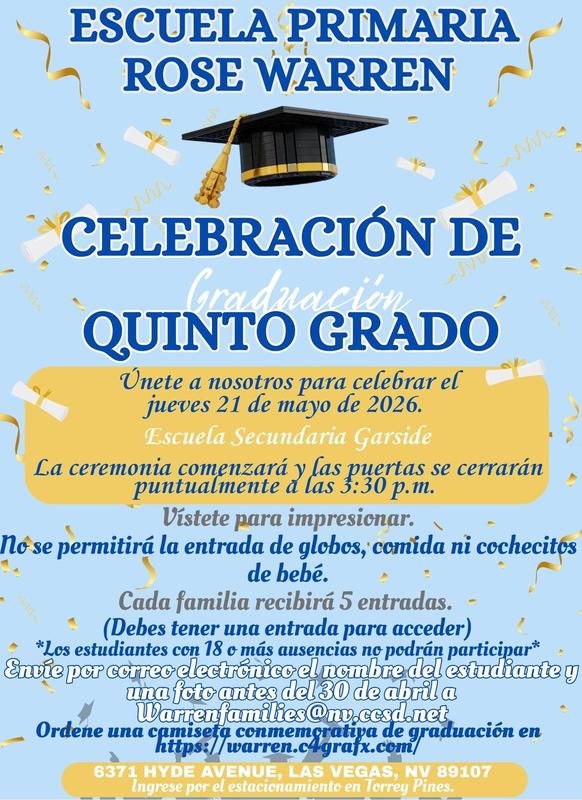 5th Grade Invitation - Spanish