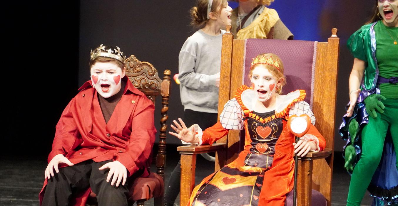 Students perform the MS play "Alice in Wonderland."